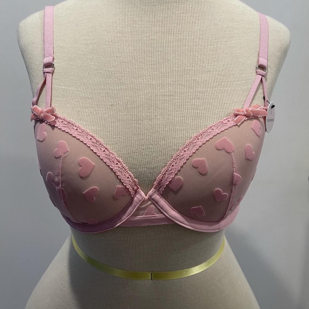 NWT Forever 21 Heart Mesh Bra